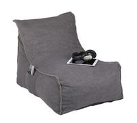 Relaxdays Pouf Poire, avec Dossier, Coussin Sol XXL, Adultes, Doux, intérieur, Mousse, siège géant, Gris