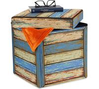 relaxdays Pouf vintage avec espace de rangement