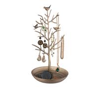 Relaxdays Porte-Bijoux en Forme d’Arbre, pour Colliers, Boucles d’Oreilles, Bracelets, HxLxP 30 x 16 x 15 cm, doré