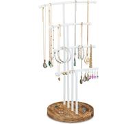 relaxdays Présentoir à bijoux en métal & bois