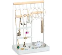 relaxdays Présentoir à bijoux en métal & bois