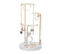 Relaxdays Présentoir à bijoux marbre doré