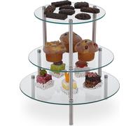 relaxdays Présentoir à gâteaux empilable, lot de 3