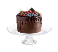 Relaxdays Présentoir à gâteaux, en Plastique, Plateau avec Socle, Aussi pour Fruits, H x D : 10 x 29 cm, Transparent