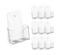 Relaxdays Présentoir à Prospectus Format A5, Lot de 10, Acrylique, Mural ou à Poser, HxLxP : 20x17,5x8,5 cm, Transparent