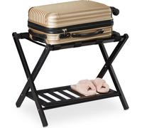 relaxdays Présentoir à valises pliable avec 2 étagères