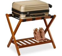 relaxdays Présentoir à valises pliable avec 2 étagères