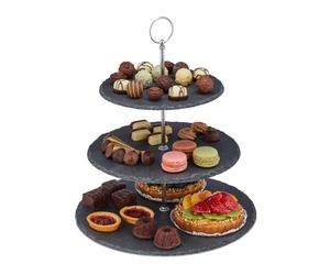 Relaxdays Présentoir apéritif 3 étages en lot de 2