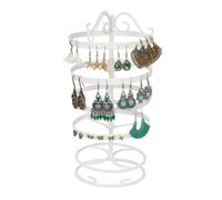 Relaxdays Présentoir boucles d’oreilles, fer, 168 emplacements, rotatif, arbre à bijoux, HxD 30 x 16,5 cm, couleurs