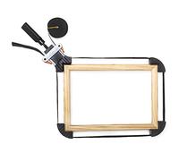 Relaxdays Presse à Cadre 4 Coins 4 mètres Hxlxp 3 x 10 x 28 cm Mâchoires de Serrage avec Sangle 4 m, Noir