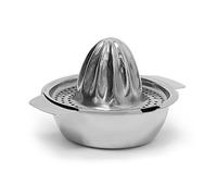 Relaxdays presse-agrumes avec bol à jus acier inox 12 x 16 x 11 cm, chrome argenté
