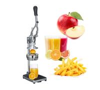 Relaxdays Presse-citron manuel presse-orange avec coupe-pommes 47,5×17,5×40,5 cm Argent