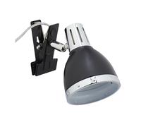 Relaxdays Projecteur clipsable, lampe lecture pinces, retro, E14, lit et bain, veilleuse clip étagère 12x10x18,5 cm,noir