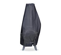 Relaxdays Protection poêle extérieur, H x D : 110 x 42 cm, étanche, Polyester 420D & PVC, pour cheminée extérieure, Noir