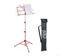 Relaxdays Pupitre de musique, pliable, métallique, pour les guitaristes, HLP : 140 x 53 x 49 cm, rouge