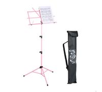 Relaxdays Pupitre de musique, pliable, métallique, réglable en hauteur, H x L x P : 140 x 53 x 49 cm, rose