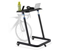 Relaxdays Pupitre multifonctionnel réglable en hauteur, laptop sur roues, vélo à tablette, hauteur: 88-125 cm, noir