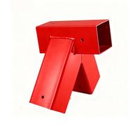 Relaxdays Raccord balançoire en A pour poteaux 90x90 mm, Acier thermolaqué, Rouge, 19x27x19 cm