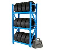 Relaxdays Rack à pneus bleu pour 12 pneus