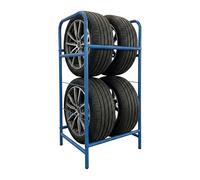 Relaxdays Rack à pneus pour 4 pneus, 106 x 53 x 43 cm, 200 kg, acier, bleu
