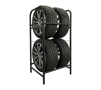 Relaxdays Rack à pneus pour 4 pneus, 2 niveaux, acier, rangement pneus