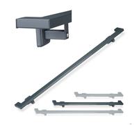 Relaxdays Rampe d’escalier 150 cm Main courante escalier acier mat Fixation murale intérieur métal anthracite