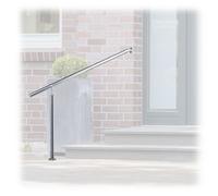 Relaxdays 10022622_632 Rampe d’escalier, Main Courante INOX, intérieur extérieur entrée Maison, Fixation Mur, 150x80 cm, Argent