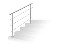 Relaxdays Rampe d'escalier en inox extérieur