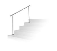 Relaxdays Rampe d'escalier en inox pour extérieur 1,5 de long 2 poteaux et 0 tringle, argenté
