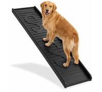 Relaxdays Rampe pour chien pliable, H x L x P: 15 x 154 x 39 cm, polypropylène, aide à l'accès voiture/lit/canapé, noir