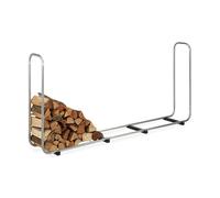 Relaxdays Range-bûche réglable, Support Bois de Chauffage en Acier, HxLxP : 103 x 168-230 x 36 cm, argenté