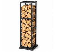 Relaxdays Range-bûches métal H x L x P : 120 x 35 x 35 cm étagère haute pour bois de chauffage bûches noir