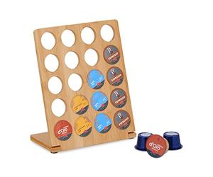 Relaxdays Range-Capsules, Support pour 20 dosettes, Porte-dosettes Bambou, HxLxP: 27x22x11 cm, Nature