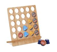 Relaxdays Range-capsules, support pour 25 dosettes, porte-dosettes bambou, HxLxP: 30x27x13 cm, nature