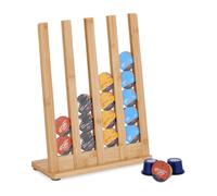 Relaxdays Range-capsules, support pour 28 dosettes, porte-dosettes bambou, HxLxP: 34,5x26x11 cm, nature