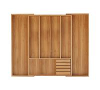 Relaxdays Range-couvert, bambou, extensible, organiseur pour tiroir, séparateur, HLP 5x55x44,5 cm, nature