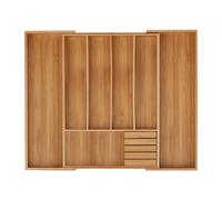 Relaxdays Range-couvert, bambou, extensible, organiseur pour tiroir, séparateur, HLP 5x55x44,5 cm, nature