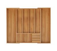 Relaxdays Range-couvert, bambou, extensible, organiseur pour tiroir, séparateur, HLP 5x55x44,5 cm, nature