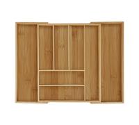 Relaxdays Range-couvert, bambou, extensible, organiseur pour tiroir, séparateur, HLP 6,5x57,5x43 cm, nature