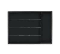Relaxdays Range-Couverts, 5 Compartiments, Rangement tiroir, HxLxP : 4,5x34x25 cm, Bambou, Organisateur ustensiles, Noir