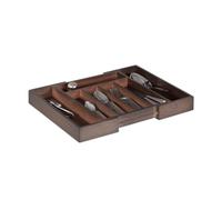 relaxdays Range-couverts brun foncé en bambou