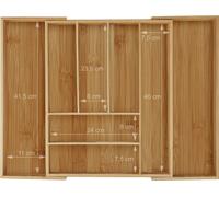 relaxdays Range-couverts en bambou extensible