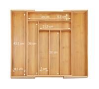 relaxdays Range-couverts extensible en bambou