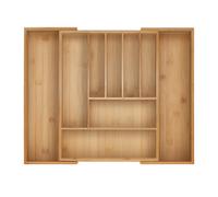 Relaxdays Range-couverts extensible en bambou
