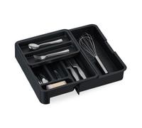 relaxdays Range-couverts extensible noir