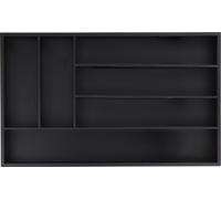 relaxdays Range-couverts noir 6 compartiments