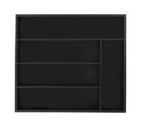 Relaxdays Range-couverts noir avec 5 compartiments