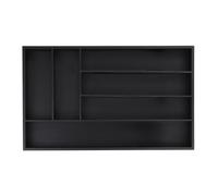 Relaxdays Range-couverts noir avec 6 compartiments