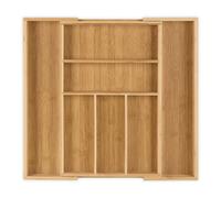 Relaxdays 10016742 Range-Couverts organiseur de Tiroir de Cuisine en bois HxlxP : 5 x 48 x 46 cm Extensible en bambou
