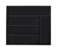 Relaxdays Range-couverts pour tiroirs avec 5 compartiments Bambou Noir 34 x 30 x 5 cm